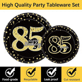 96 Pcs 85th Birthday Party Supplies Tableware Plates Cheers to 85
