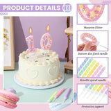 MTLEE Number 10 Birthday Candle with 12 Pcs Spiral Candles for Girls M