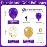 BAUANOOY Purple and Gold balloons, 60pcs 12 Inch Purple Metallic