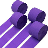 PartyWoo Purple Crepe Paper Streamers 4pcs 328ft Pack of Dark Purple
