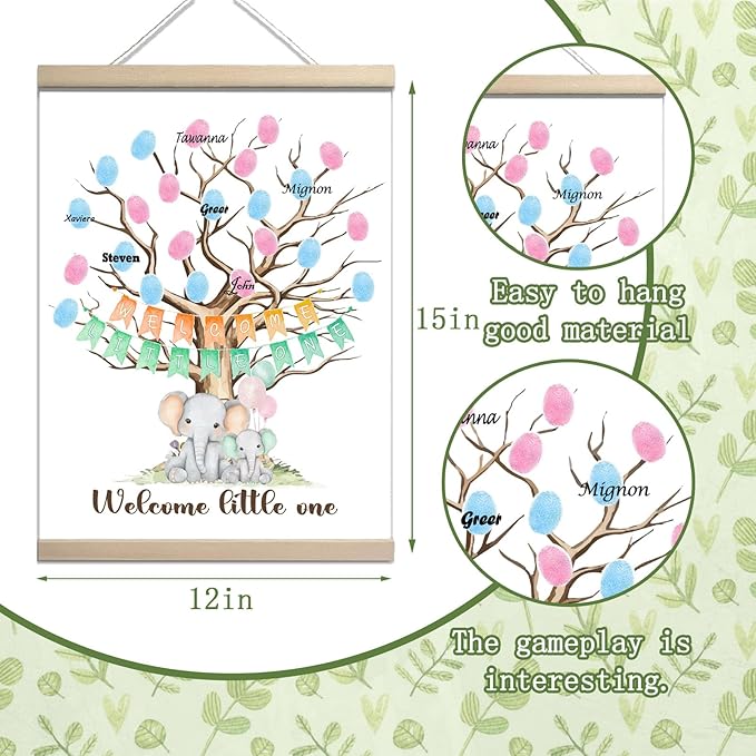 Gender Reveal Gifts Idea Party Fingerprint Decorations Elephant
