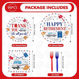 96 Pcs Mailman Retirement Party Decorations Red Blue Mail Happy