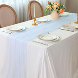 Snowkingdom Light Blue Table Runner 10FT, Baby Blue Sheer Cheesecloth
