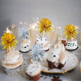 Gyufise 30Pcs Foil Firework Cupcake Toppers Sparkle Tinsel Cake #33