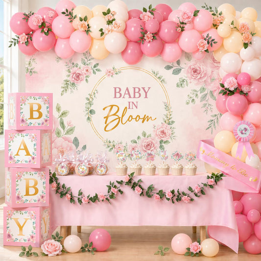 Kriyokiaa Baby in Bloom Baby Shower Decorations for Girl Balloon Arch