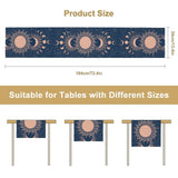 Moon Sun Table Runner, Mystical Blue Space Galaxy W13"x L60" Moon Sun