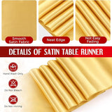 Breling 24 Pack Red and Gold Disposable Plastic Tablecloths and Satin