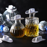 Sotiff Mini Disco Cowboy Hat Tiny Light up Holographic Space Hat Neon