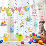 56 Pcs Easter Hanging Swirl Decorations Easter Party Hanging Swirls