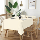 QIKSION Ivory Plastic Table Cloth Disposable 6 Pack, 54 x 108 Inch