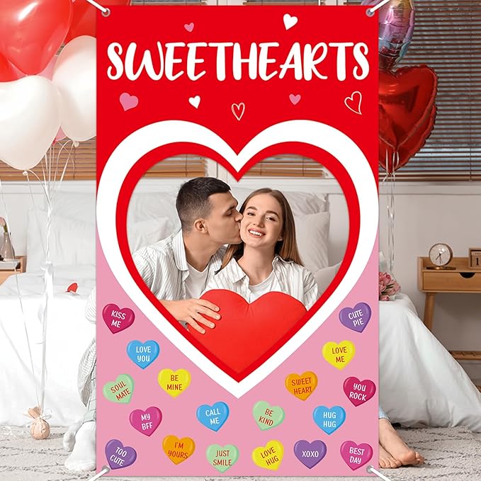 Valentine's Day Candy Heart Photo Prop Selfie Frame Valentine's Day