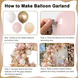 Dusty Pink White Nude Balloon Arch Kit Pink and Gold Balloons With