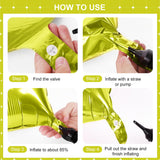 Lemon Green Square Foil Balloons 25 Pcs Metallic Lemon Green Balloons