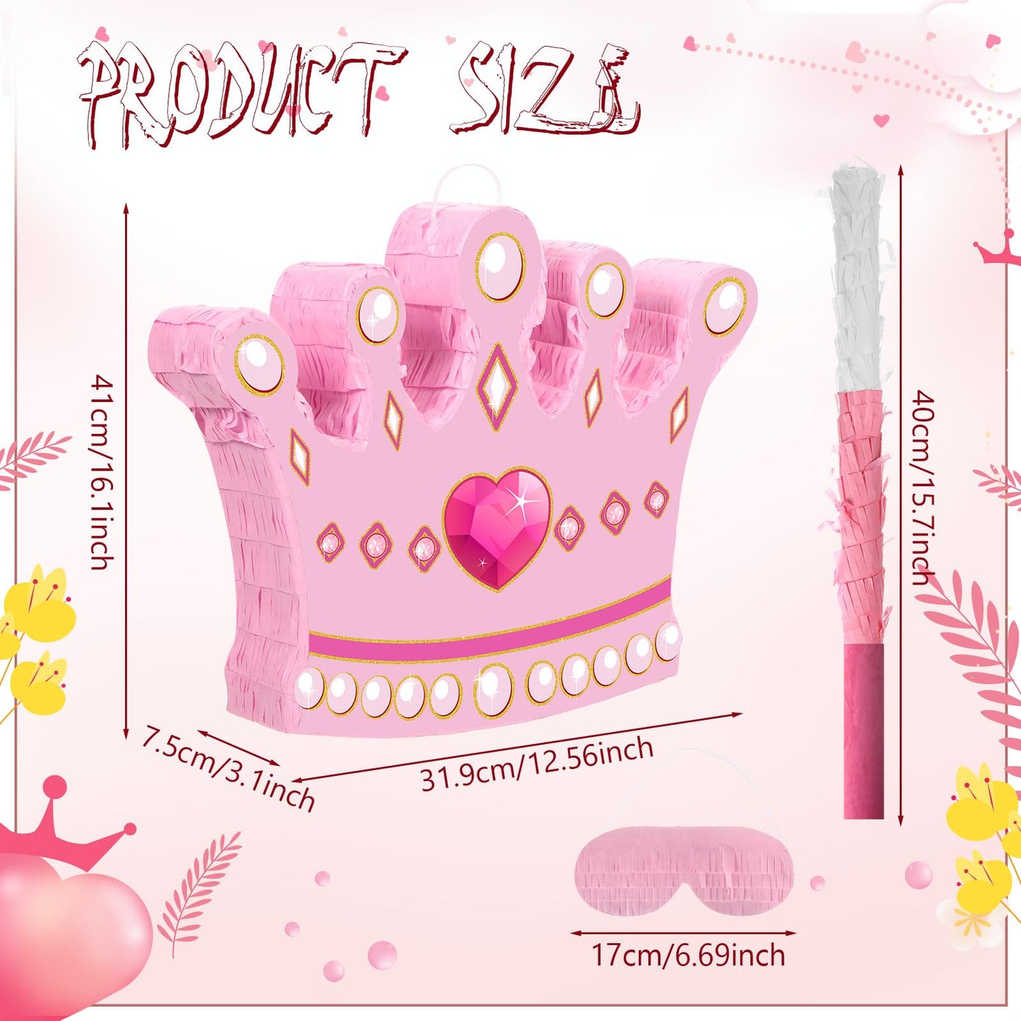 Threan Princess Piñata Fairy Party Decorations Pink Ballet Piñata