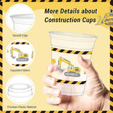 50Pcs Construction Cups 12oz Construction Themed Party Cups for Home