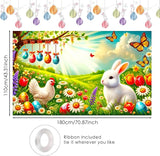 Nuxovilar Easter Banner Polyester 43x70.86 Inches Large Easter Banner