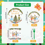 96 Pieces Christmas Ballet Party Tableware Set – Festive Disposable