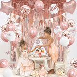 Rose Gold Birthday Decorations Rose Gold Happy Bday Banner Balloons
