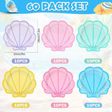 60Pcs Pastel Seashell Paper Plates Mermaid Birthday Party Supplies