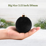 Velvet Ornaments for Christmas Tree Decorations - Black Xmas Ball