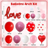 Valentines Day Balloons Arch Garland Kit 126Pcs Red Pink Valentines