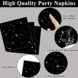 100Pcs Stars Birthday Party Decorations Galaxy Plates and