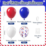BAUANOOY Red White and Blue Balloons, 60pcs 12 Inch Red White and