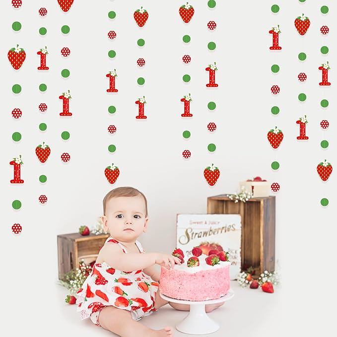 Strawberry 1st Birthday Party Decorations Sweet Strawberry Fruit