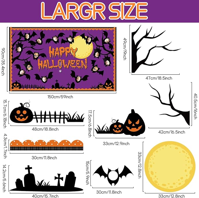 Happy Halloween Bulletin Board for Classroom Decoration Bat Pumpkin