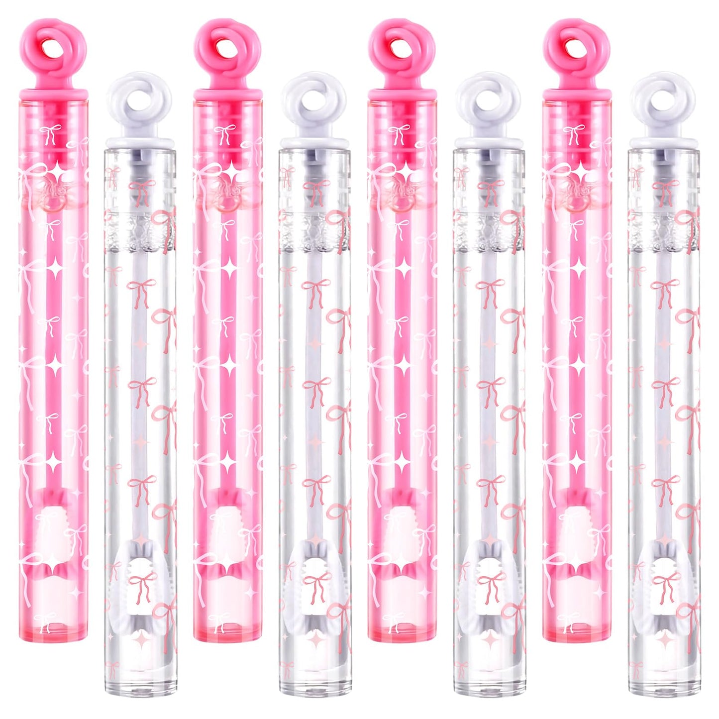 Rotatingpals 32 Pcs Pink Bow Bubble Wands Cute Bubbles Party Favors