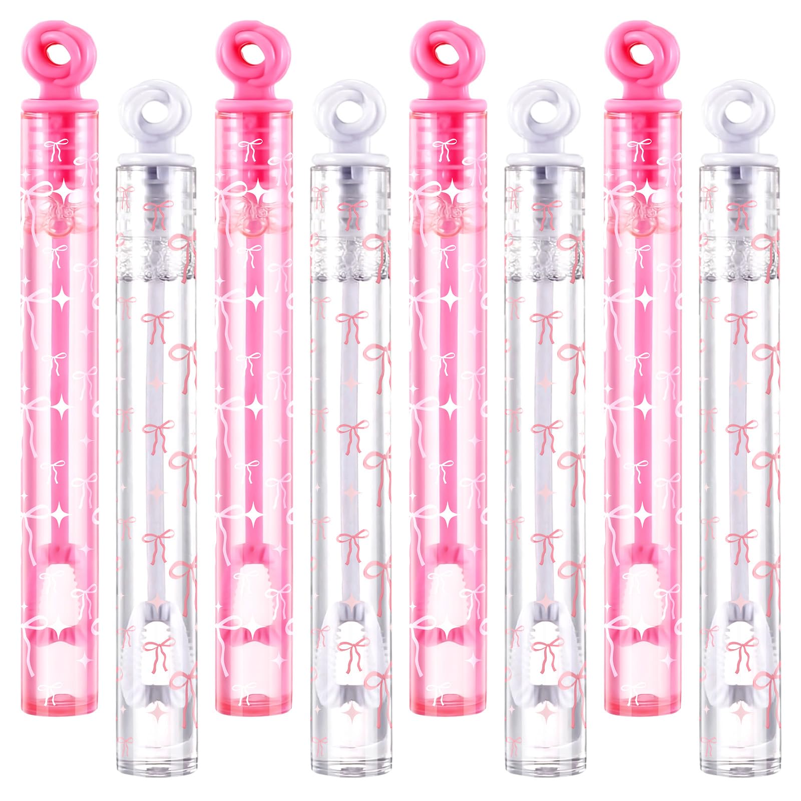 Rotatingpals 32 Pcs Pink Bow Bubble Wands Cute Bubbles Party Favors