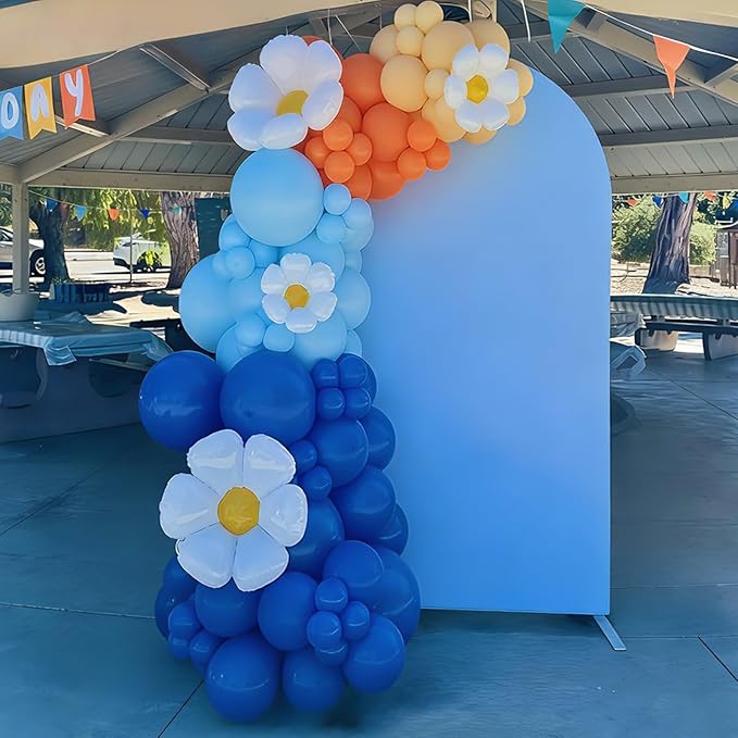 YMSZ Blue and Orange Balloons, 67pcs 12 Inch Royal Light Blue and