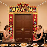 3 Pcs Movie Night Decorations Porch Sign Banner Showtime Movie Theme
