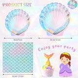 96 Pcs Mermaid Plates and Napkins for 24 Guests 7 Inch 9 Inch