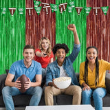 2 Pack Football Party Decorations, 3.28 FT x 6.58FT Tinsel Backdrop,