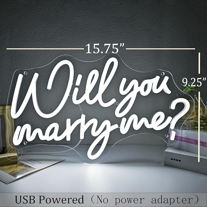 SYLHOME Will You Marry Me ? Led Neon Light Sign Hanging Proposal