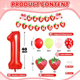 1st Birthday Decorations for Girls, 40 Inch Red Number 1 Balloon, 24