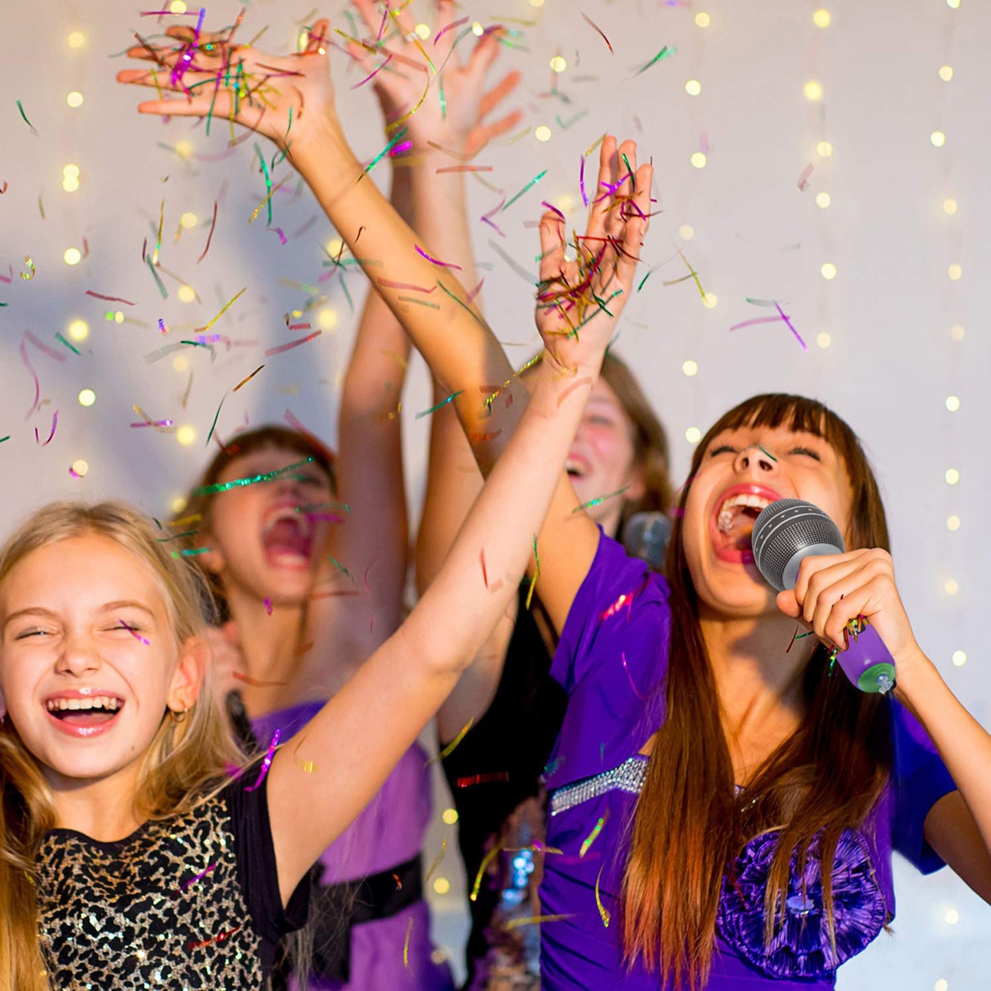 Novelty Place 12-Piece Inflatable Microphones - Assorted Colors, Giant