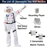 Kids Astronaut Halloween Costume Set, Boys Girls 2-3 YRS White