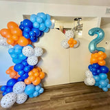 YMSZ Blue and Orange Balloons, 67pcs 12 Inch Royal Light Blue and