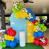 YMSZ Cow Print Balloons Arch Kit, 134pcs Red Blue Yellow Green