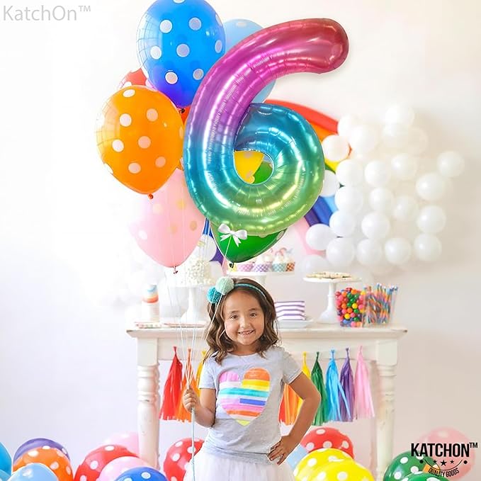 KatchOn, Giant Jelly Number 6 Balloon - 40 Inch | 6 Balloon Number, 6
