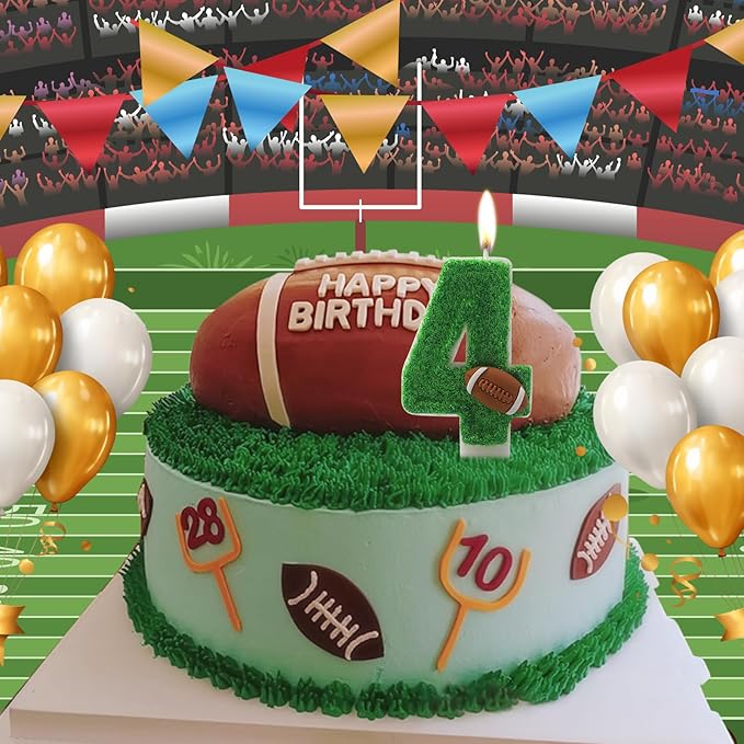 Football Candles 14,14 Candles for Birthday Cake Boy,Number 14