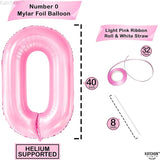KatchOn, Huge 40 Inch Light Pink 0 Balloon - Pink Balloons | Zero