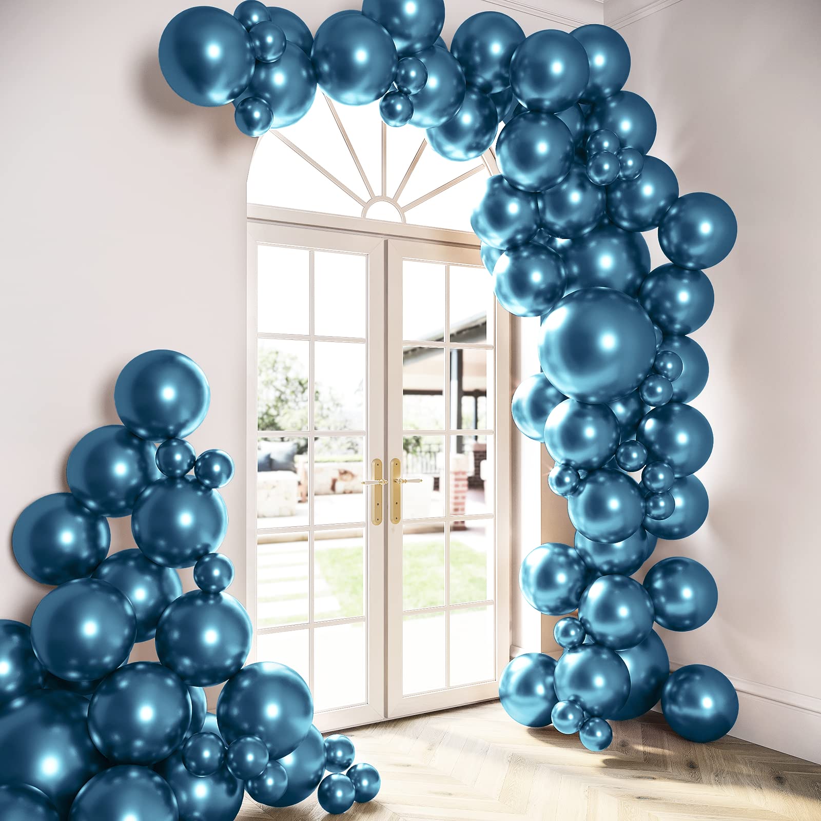 HOUSE OF PARTY Metallic Blue Balloons - Blue Balloon Garland, 5/12/18