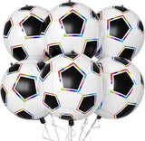 6 Pcs Soccer Balloons, 22 Inch Large Soccer Foil Balloon, 4D Colorful