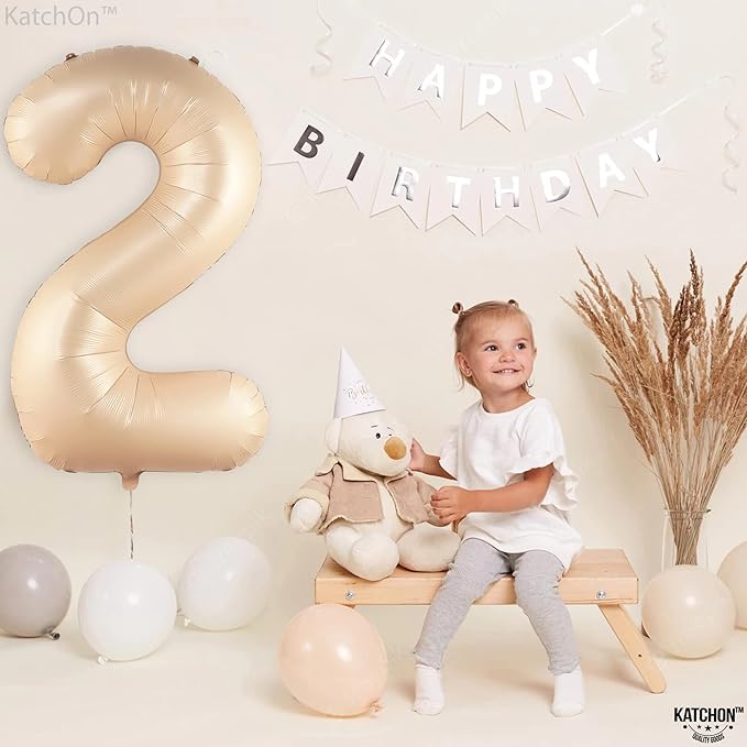 KatchOn, Huge Caramel 2 Balloon Number - 40 Inch, Two Groovy Balloons