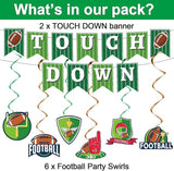 184pcs Football Party Supplies Decorations Set Serves 25 Includes