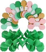 Sage Green Pink Gold Party Decorations Streamers Garland 12pcs 4