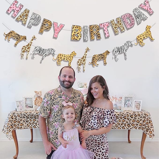 Safari Birthday Decorations Jungle Theme Party Supplies for Girl -